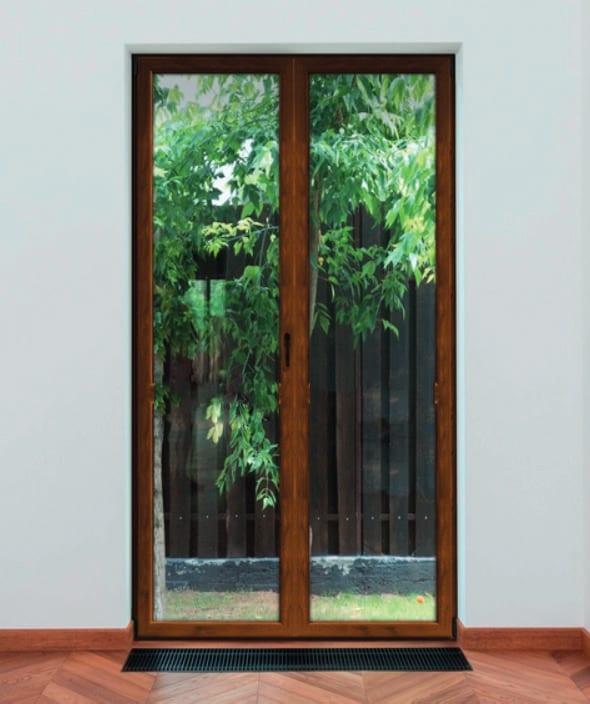 Portafinestra PVC 2 ante marrone
