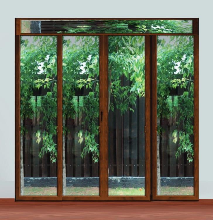 Portafinestra PVC 4 ante marrone